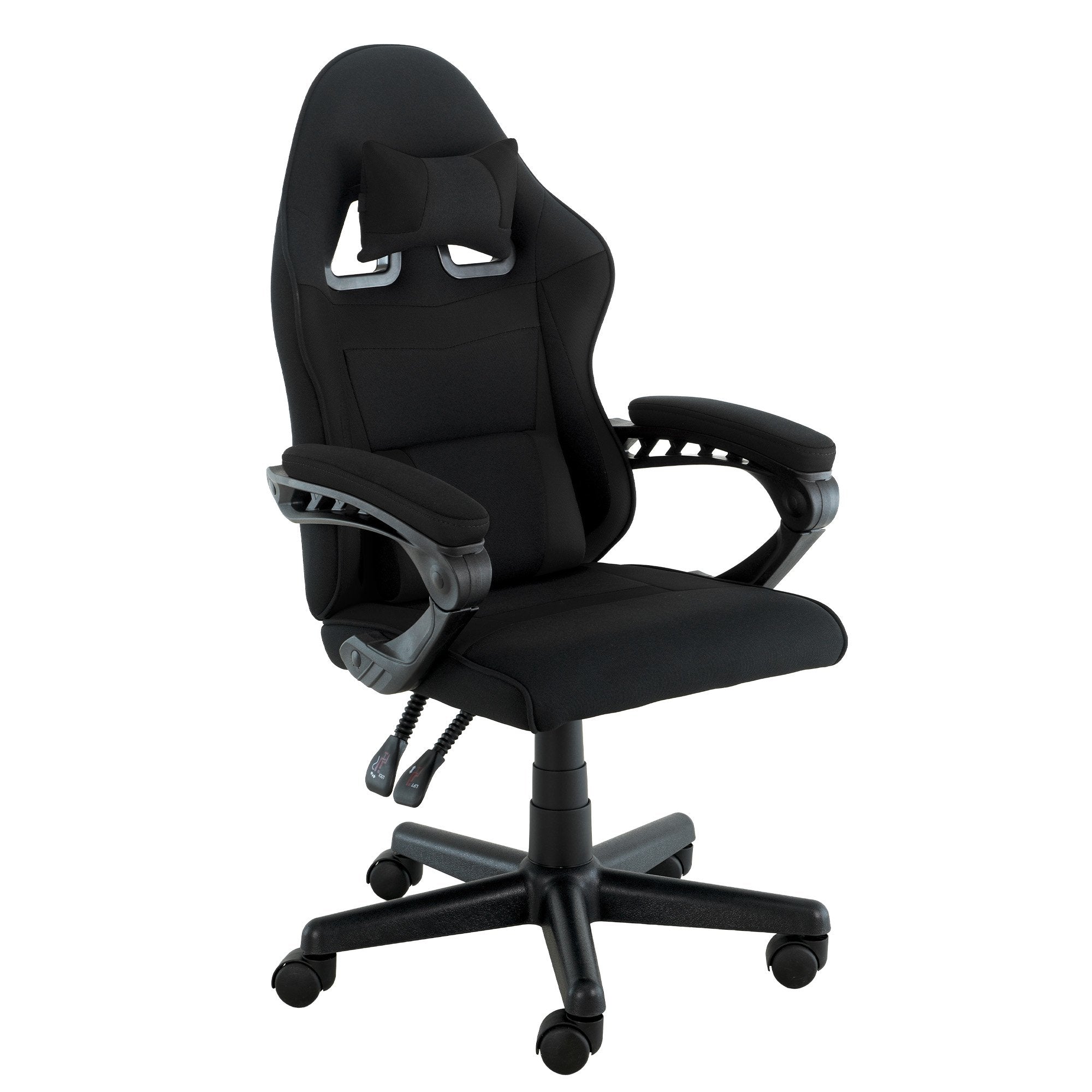 Office & Desk Chairs: Sarantino Antre Kids Study Gaming Chair Black Adjustable Computer Desk Seat Racing Inspired-look With Adjustable Height, Ergonomic Back Support, Padded Armrests