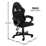 Office & Desk Chairs: Sarantino Antre Kids Study Gaming Chair Black Adjustable Computer Desk Seat Racing Inspired-look With Adjustable Height, Ergonomic Back Support, Padded Armrests