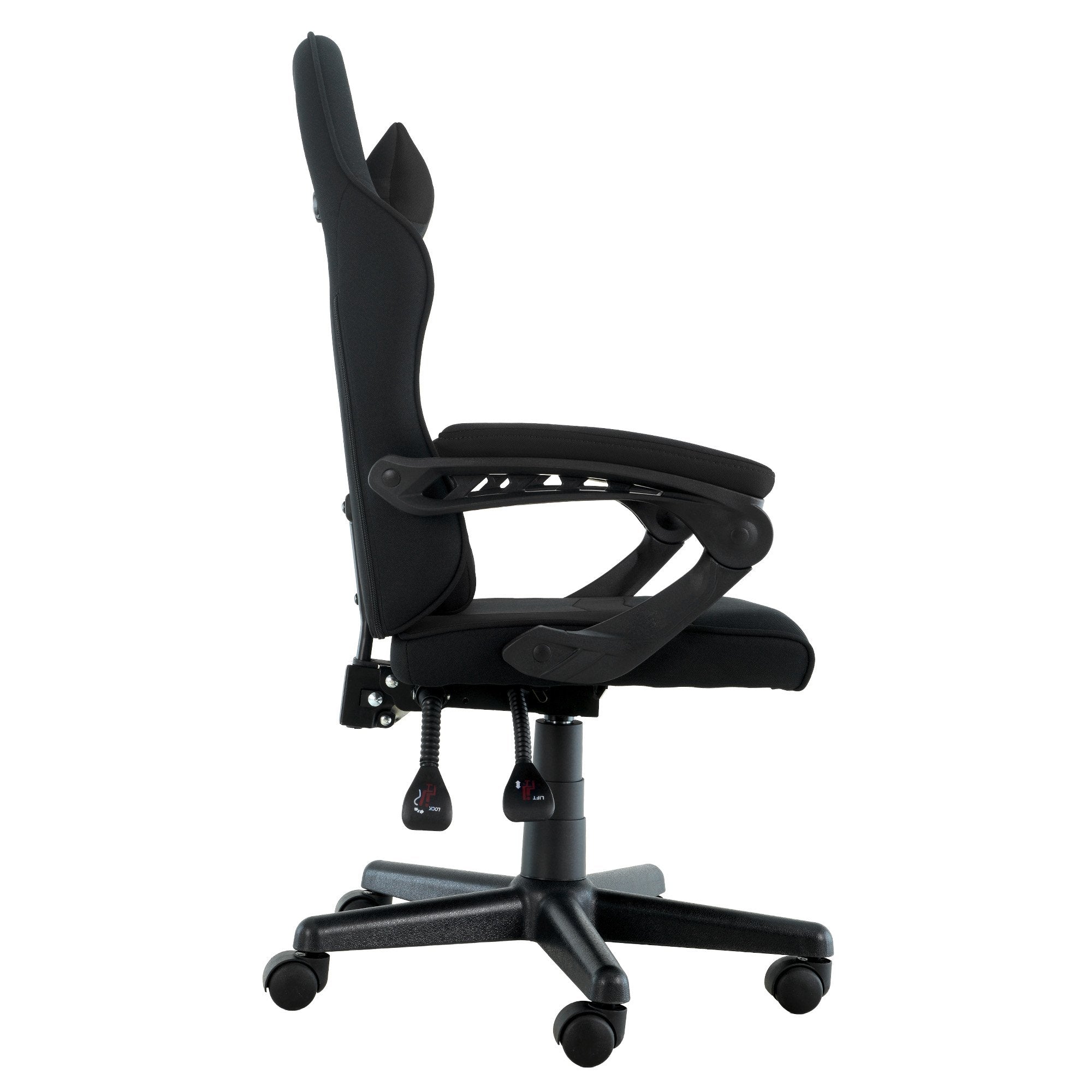 Office & Desk Chairs: Sarantino Antre Kids Study Gaming Chair Black Adjustable Computer Desk Seat Racing Inspired-look With Adjustable Height, Ergonomic Back Support, Padded Armrests