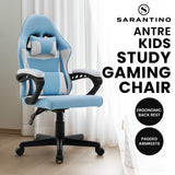 Gaming Chairs: Sarantino Antre Kids Study Gaming Chair in Black and White Office Adjustable Height Chair