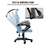 Gaming Chairs: Sarantino Antre Kids Study Gaming Chair in Black and White Office Adjustable Height Chair