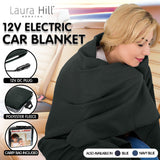 Blankets & Throws: Laura Hill Heated Electric Car Blanket 150x110cm 12v - Black