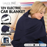 Blankets & Throws: Laura Hill Heated Electric Car Blanket 150x110cm 12v - Blue