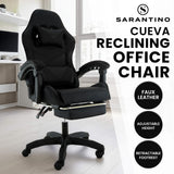 Office & Desk Chairs: Sarantino Cueva Reclining High Back Office Gaming Chair Black Retractable Footrest Computer Seat