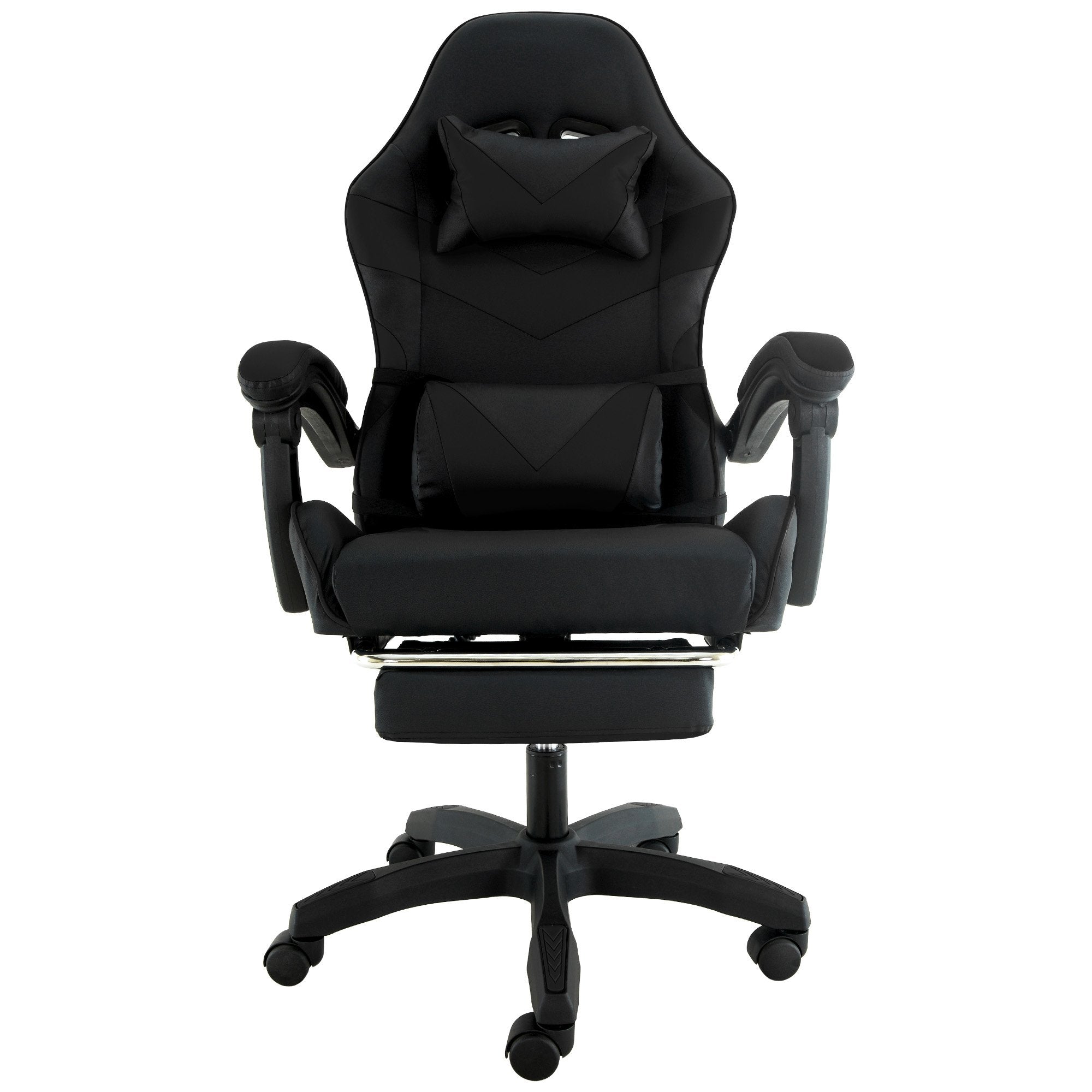 Office & Desk Chairs: Sarantino Cueva Reclining High Back Office Gaming Chair Black Retractable Footrest Computer Seat
