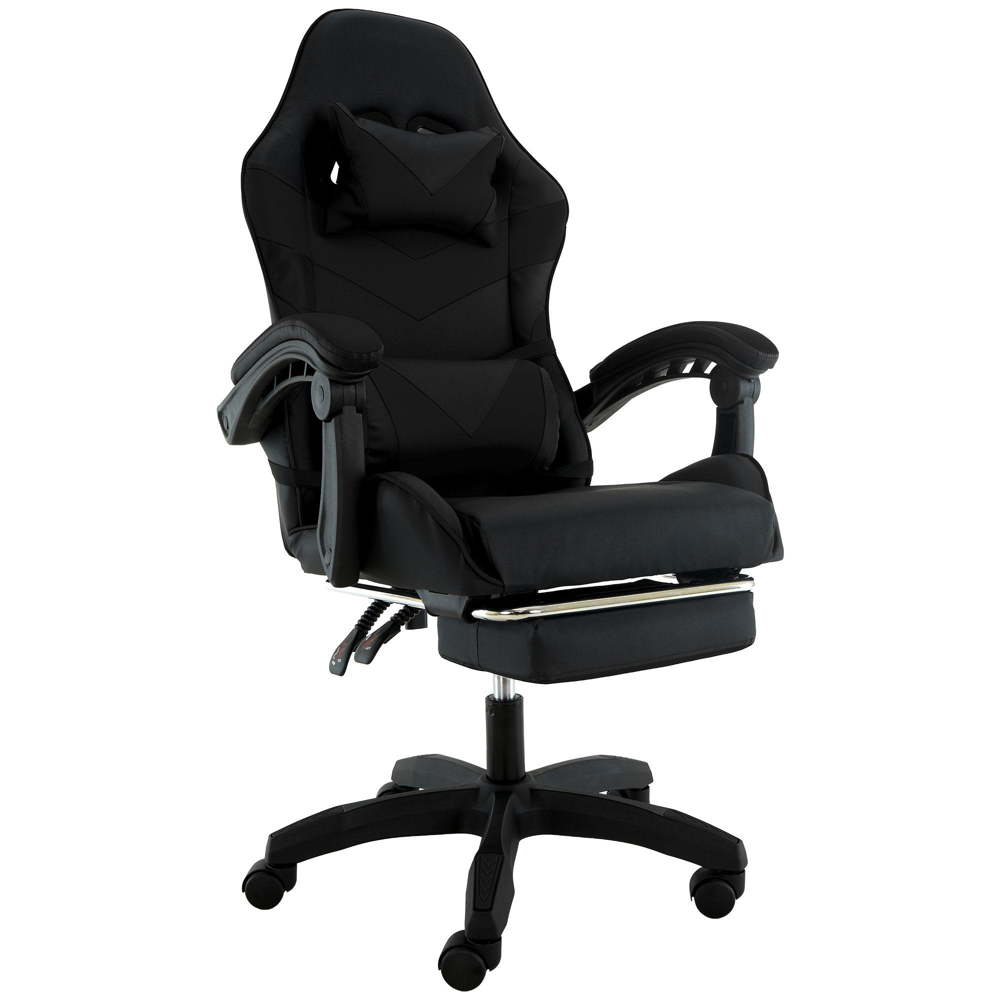 Office & Desk Chairs: Sarantino Cueva Reclining High Back Office Gaming Chair Black Retractable Footrest Computer Seat