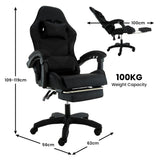 Office & Desk Chairs: Sarantino Cueva Reclining High Back Office Gaming Chair Black Retractable Footrest Computer Seat
