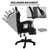 Office & Desk Chairs: Sarantino Cueva Reclining High Back Office Gaming Chair Black Retractable Footrest Computer Seat