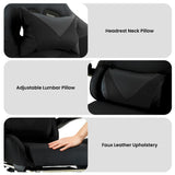 Office & Desk Chairs: Sarantino Cueva Reclining High Back Office Gaming Chair Black Retractable Footrest Computer Seat
