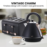 Toasters & Grills: Pronti Toaster, Kettle & Coffee Machine Breakfast Set - Black