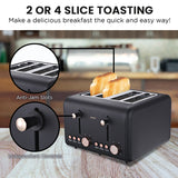 Toasters & Grills: Pronti Toaster, Kettle & Coffee Machine Breakfast Set - Black