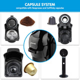 Coffee Machines & Accessories: Pronti HomeMaid 3-in-1 Coffee Machine Multi-Capsule Pods and Ground Coffee Nespresso & Caffitaly Compatible CM-511HM