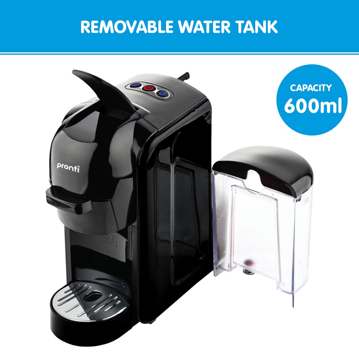 Coffee Machines & Accessories: Pronti HomeMaid 3-in-1 Coffee Machine Multi-Capsule Pods and Ground Coffee Nespresso & Caffitaly Compatible CM-511HM