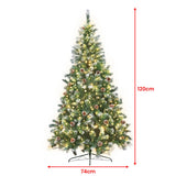 Christmas Trees: Christabelle 1.2m Pre Lit LED Christmas Tree Decor with Pine Cones Xmas Decorations