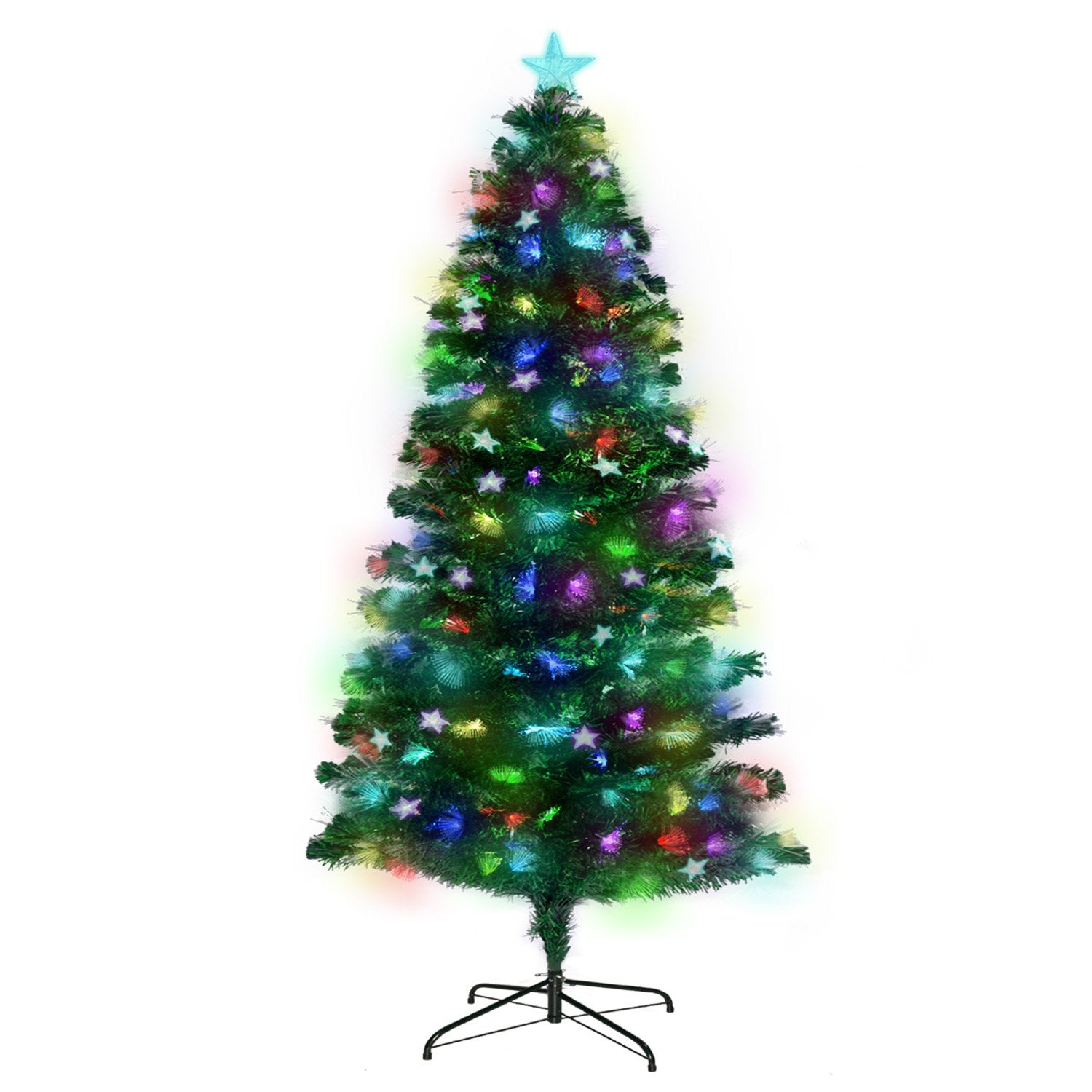 Christmas Trees: Christabelle 1.2m Enchanted Pre Lit Fibre Optic Christmas Tree Stars Xmas Decor