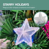 Christmas Trees: Christabelle 1.2m Enchanted Pre Lit Fibre Optic Christmas Tree Stars Xmas Decor
