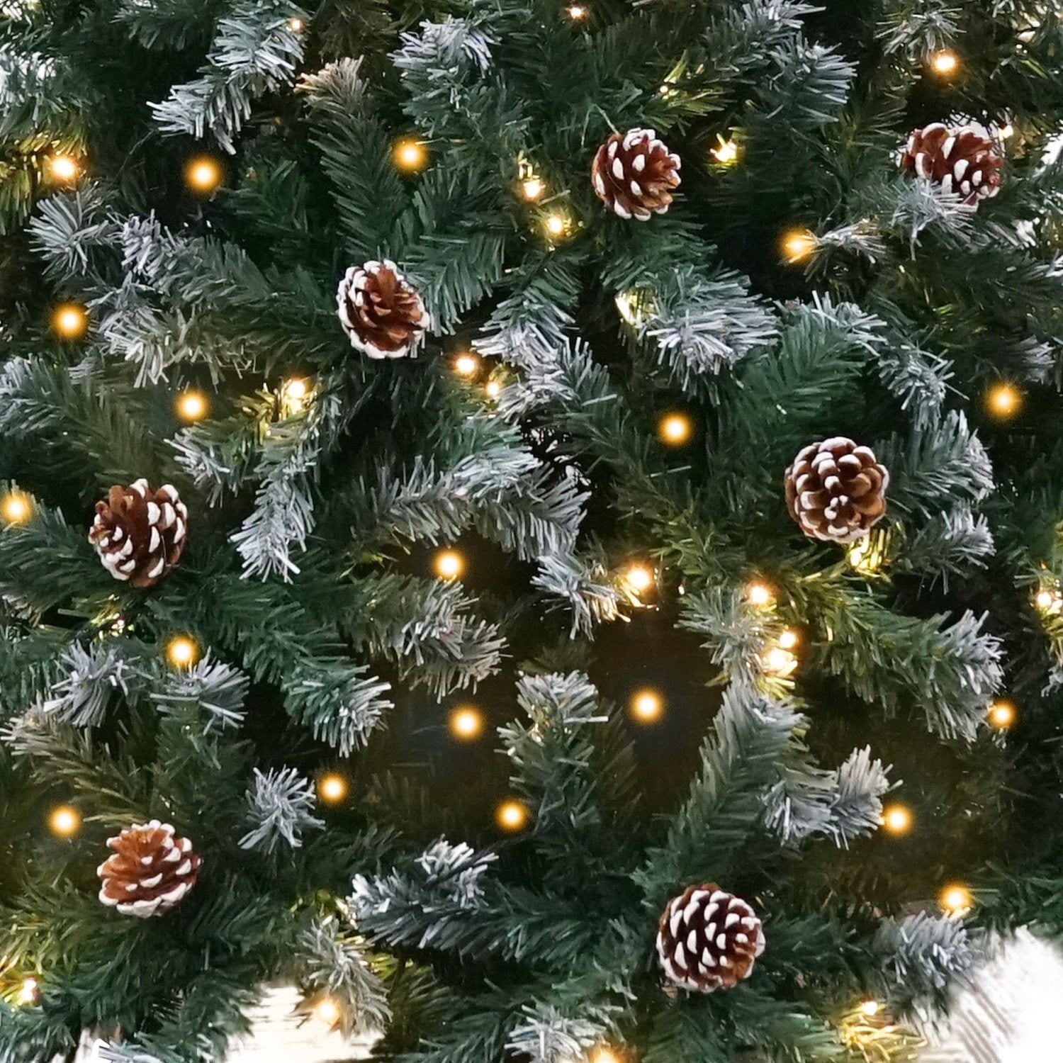 Christmas Trees: Christabelle 1.5m Pre Lit LED Christmas Tree Decor with Pine Cones Xmas Decorations