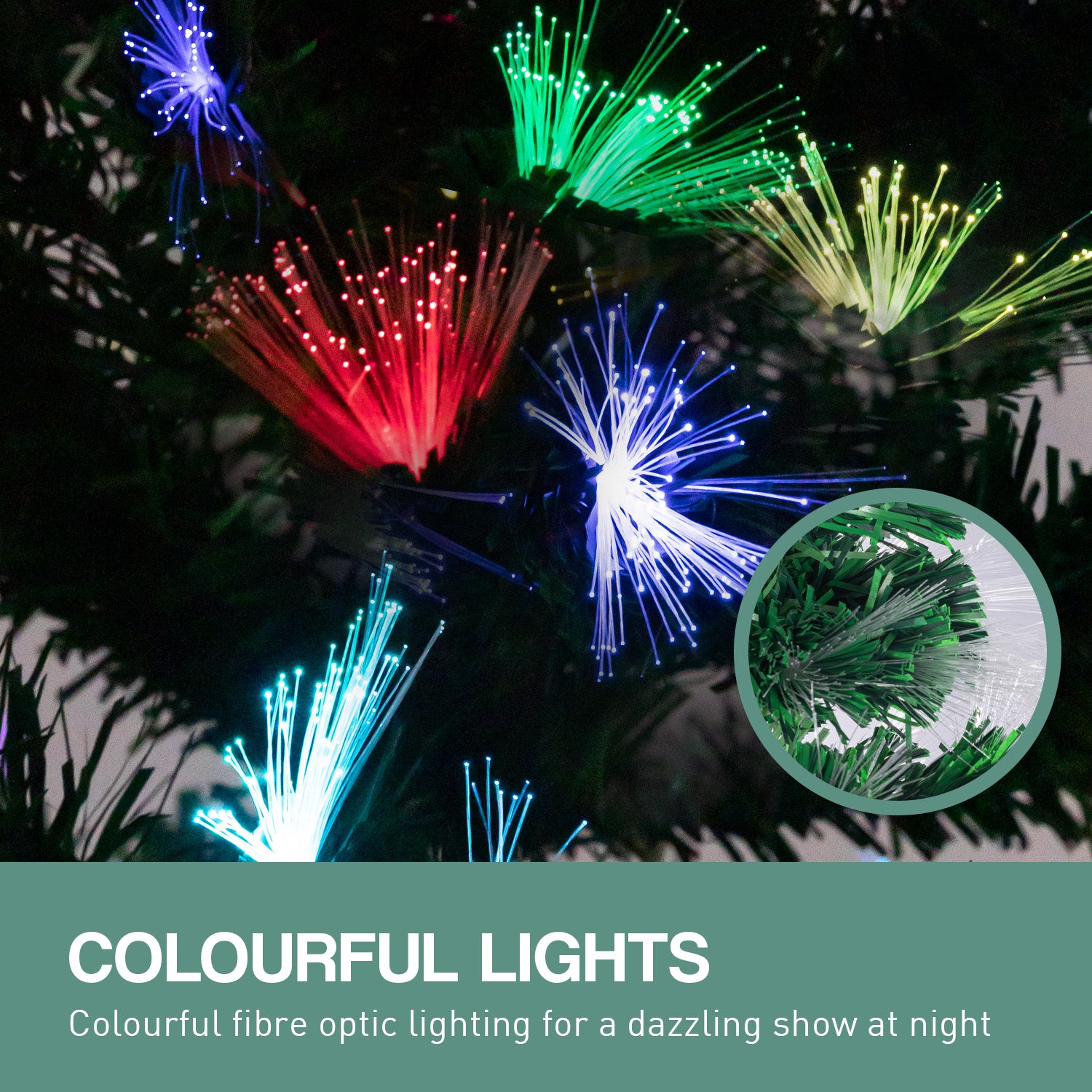 Christmas Trees: Christabelle 2.1m Enchanted Pre Lit Fibre Optic Christmas Tree Xmas Decor