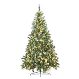 Christmas Trees: Christabelle 2.4m Pre Lit LED Christmas Tree Decor with Pine Cones Xmas Decorations