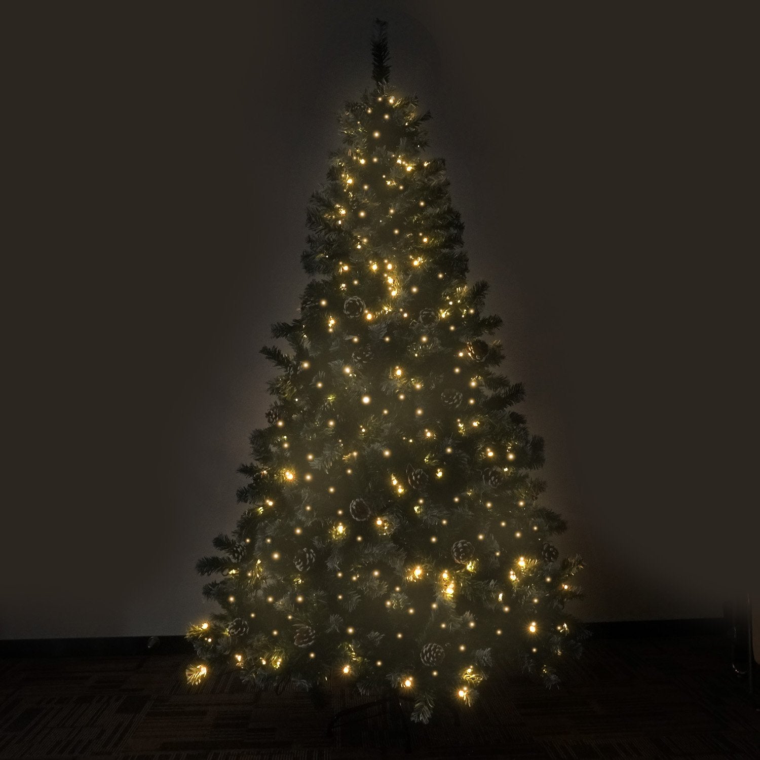 Christmas Trees: Christabelle 2.7m Pre Lit LED Christmas Tree Decor with Pine Cones Xmas Decorations