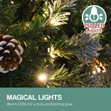 Christmas Trees: Christabelle 2.7m Pre Lit LED Christmas Tree Decor with Pine Cones Xmas Decorations