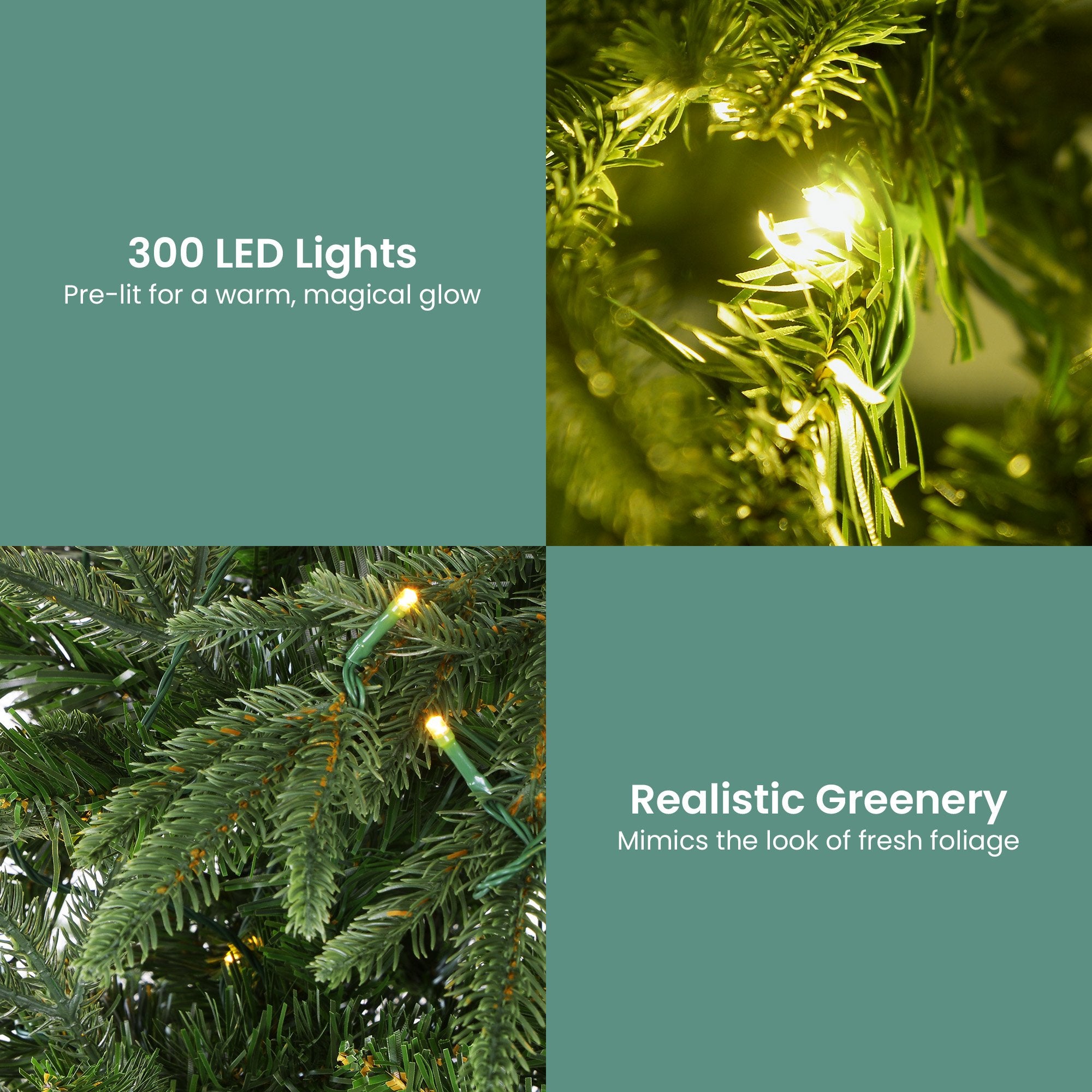 Christmas Trees: Christabelle 1.8m Prelit Everglow Fir Christmas Tree With 300 Led Lights
