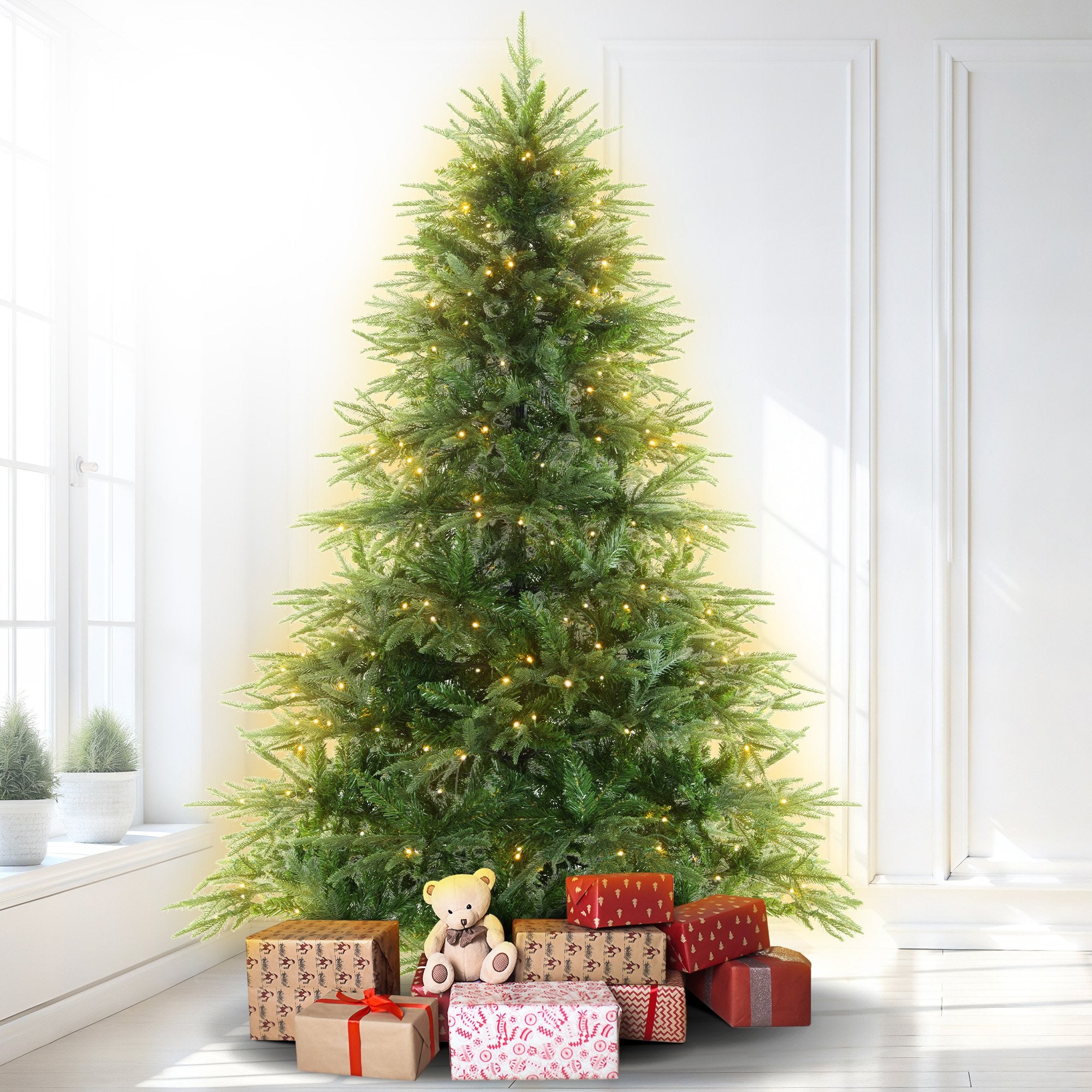 Christmas Trees: Christabelle 1.8m Prelit Everglow Fir Christmas Tree With 300 Led Lights