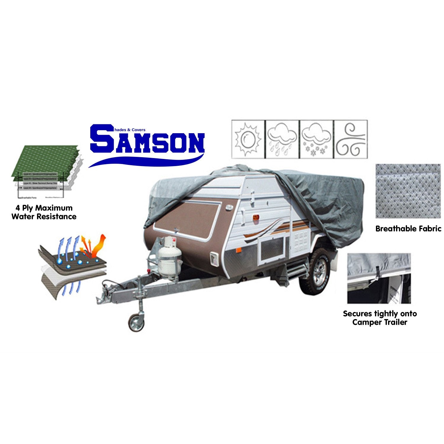 Caravan Accessories: Samson Heavy Duty Trailer Camper Cover 14-16ft