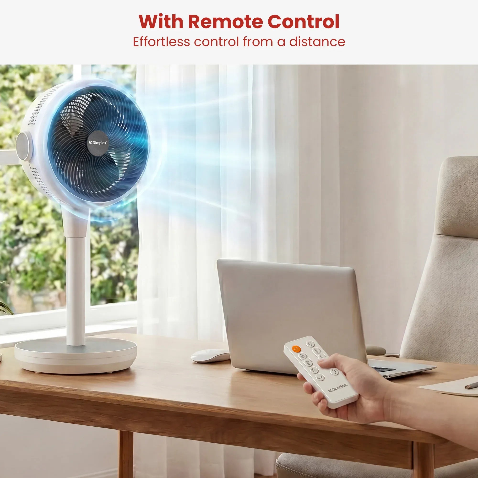 Dimplex Heat and Cool Air Circulator Pedestal Fan with LED Display and Timer
