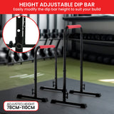 Gym Equipment & Accessories: Powertrain Height-Adjustable Dip Bars Pair Load Capacity 200kg Separated Type