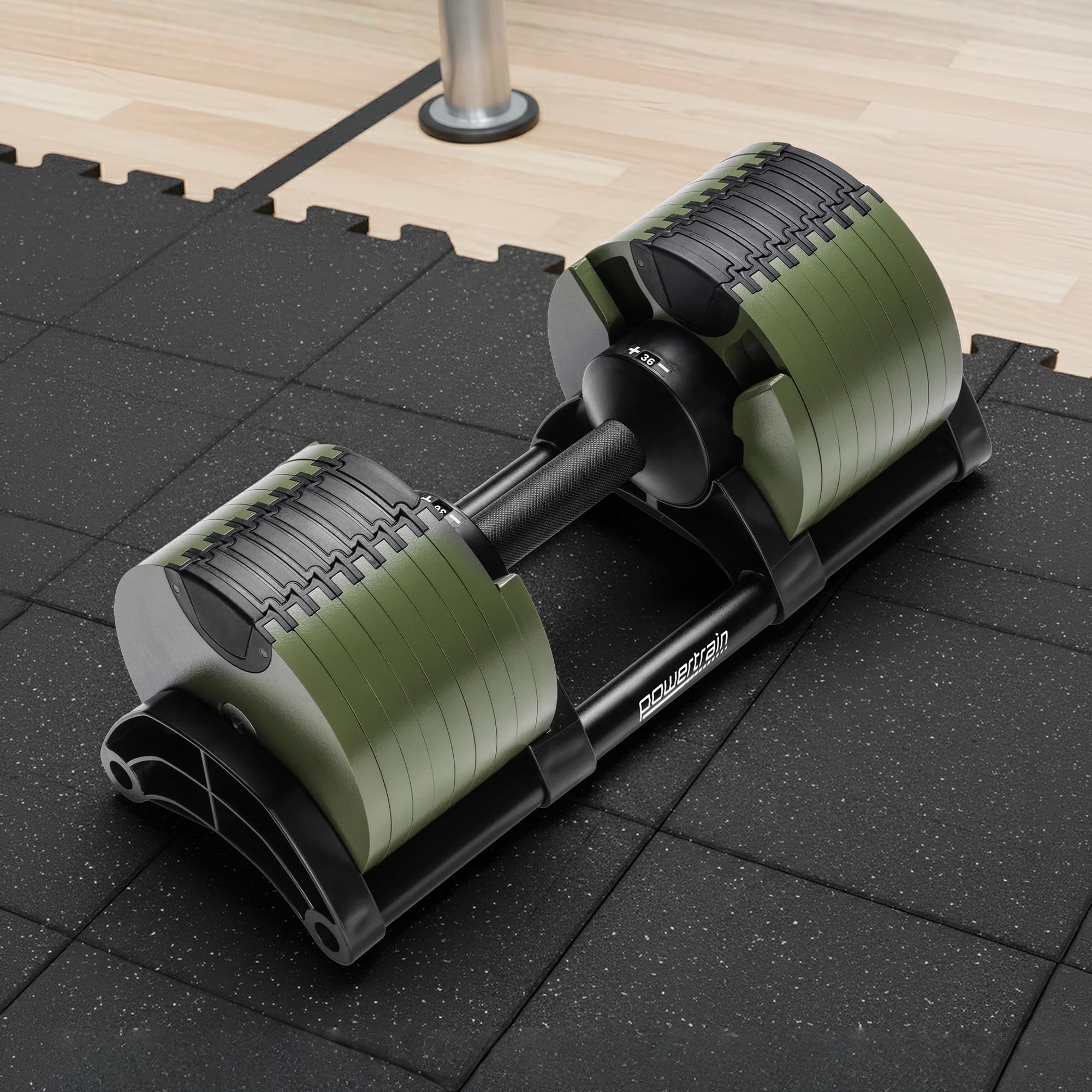 Powertrain Eon Dial-Up 36KG Adjustable Dumbbell - Green