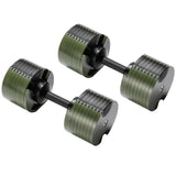Powertrain Eon Dial-Up 72KG Adjustable Dumbbells Pair - Green