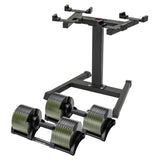 Powertrain Eon Dial-Up 72KG Adjustable Dumbbells Pair with Stand  - Green