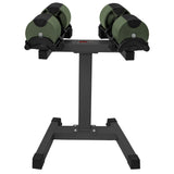 Powertrain Eon Dial-Up 72KG Adjustable Dumbbells Pair with Stand  - Green