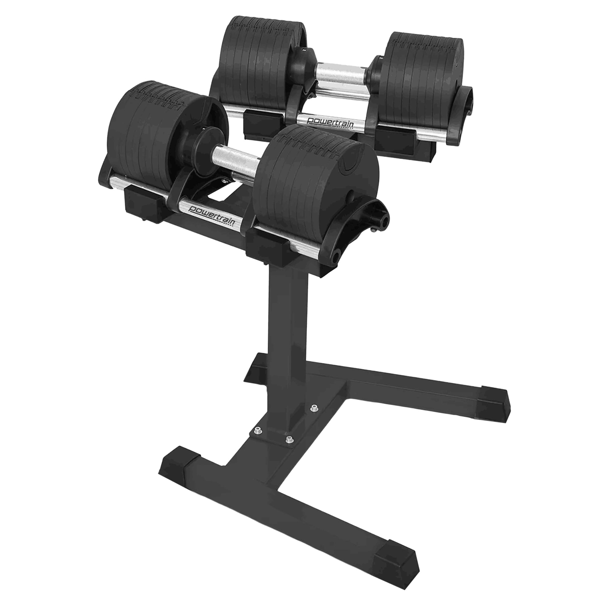 Powertrain Eon 2 X 45kg Adjustable Dumbbells W/ Stand Heavy-duty Storage Rack Home Gym 9 Strength Training Equipment