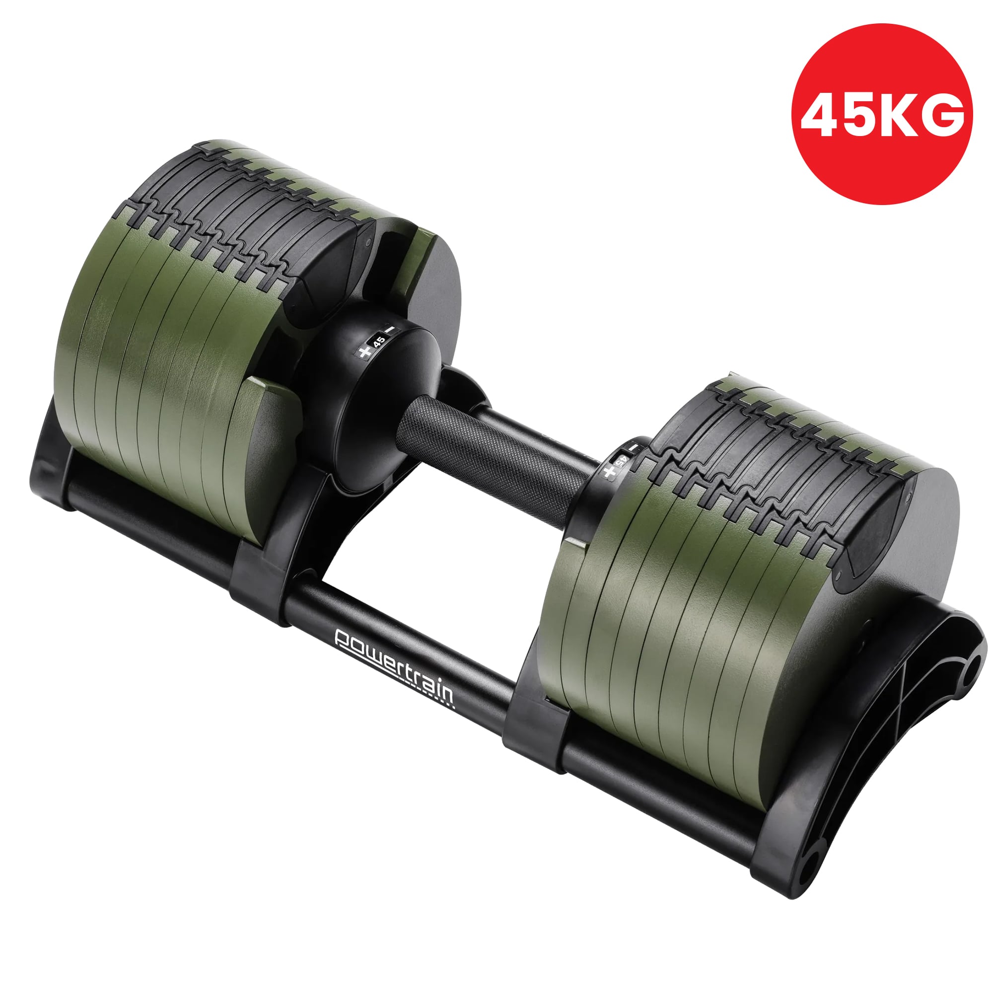 Powertrain Eon Dial-Up 45KG Adjustable Dumbbell - Green