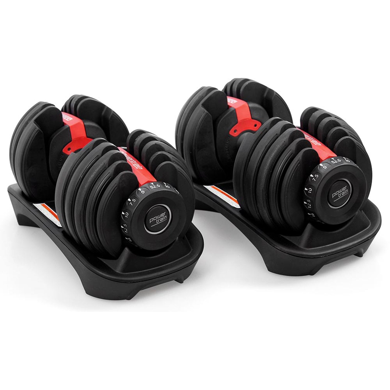 Free Weights: Powertrain 48kg Adjustable Dumbbells 15-in-1 Home Gym Weights  Red