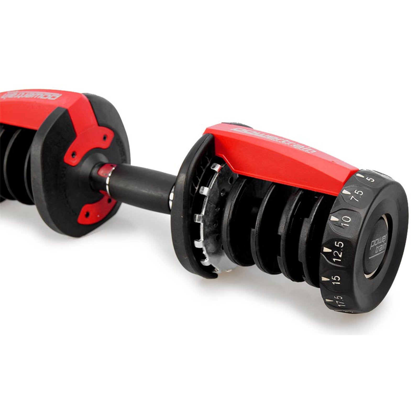 Free Weights: Powertrain 48kg Adjustable Dumbbells 15-in-1 Home Gym Weights  Red