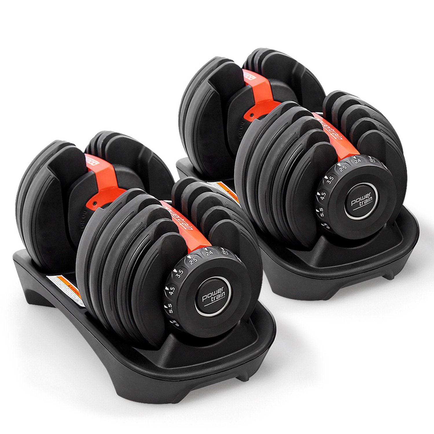 Free Weights: Powertrain 48kg Adjustable Dumbbells 15-in-1 Home Gym Weights  Red