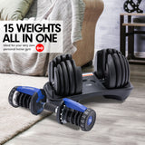 Free Weights: Powertrain 48KG Adjustable Dumbbell Set With Stand Blue