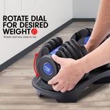 Free Weights: Powertrain 48KG Adjustable Dumbbell Set With Stand Blue