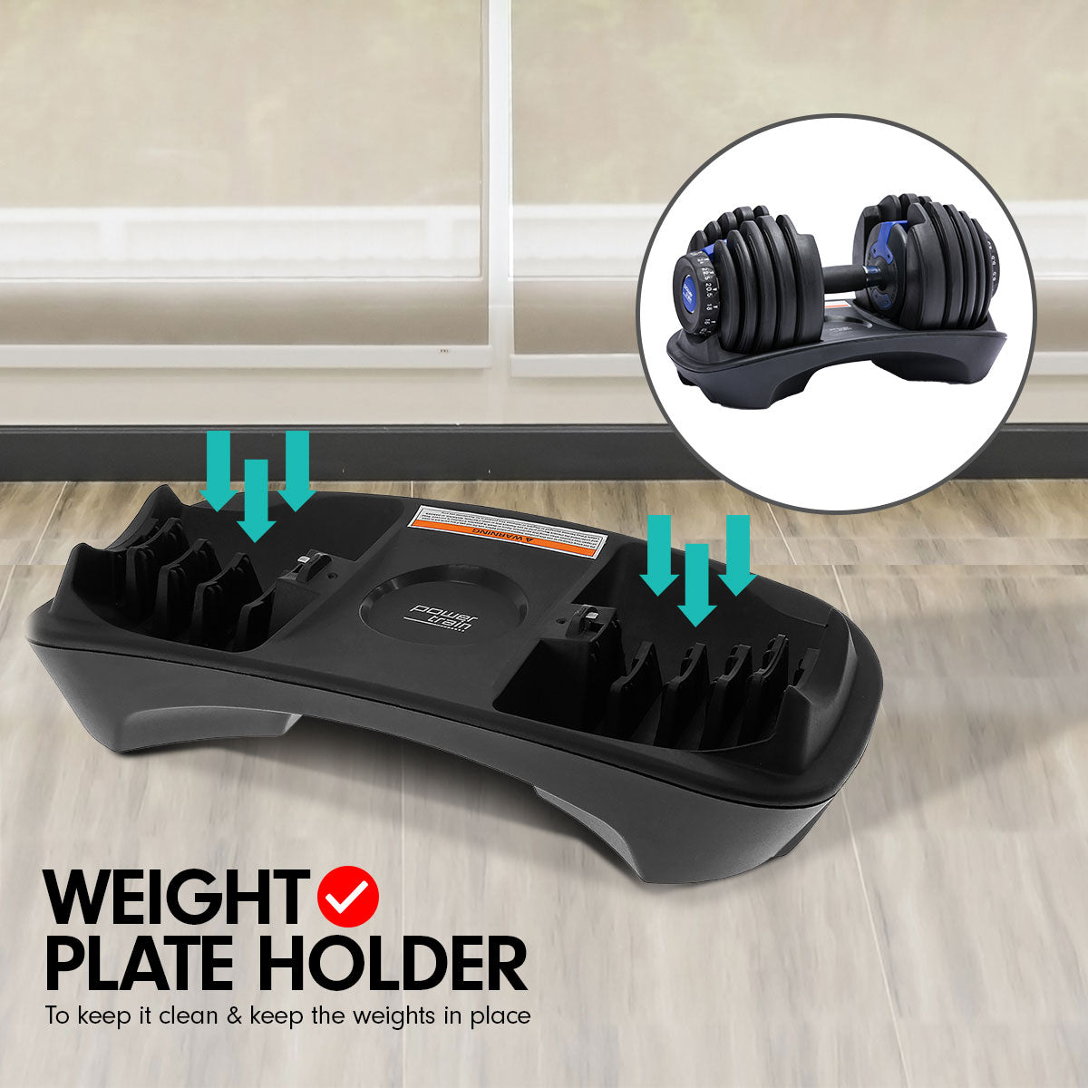 Free Weights: Powertrain 48KG Adjustable Dumbbell Set With Stand Blue