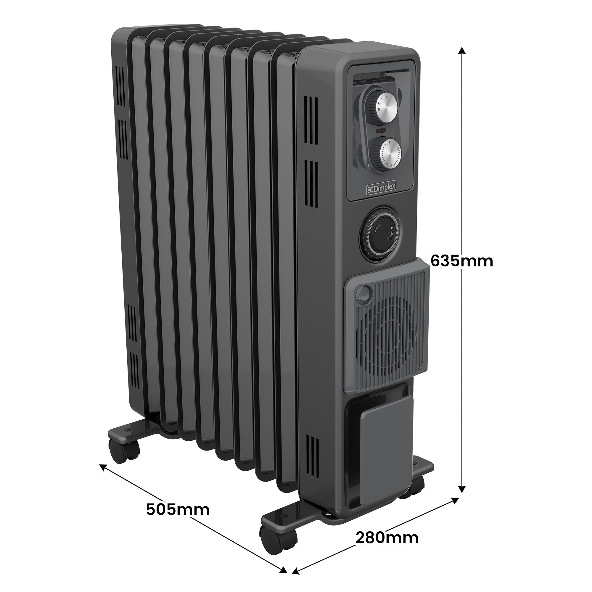 Dimplex Oil Free 2.4kW Column Heater w/ Turbo Fan and Timer in Black