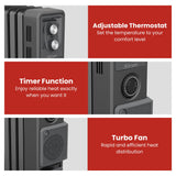 Dimplex Oil Free 2.4kW Column Heater w/ Turbo Fan and Timer in Black