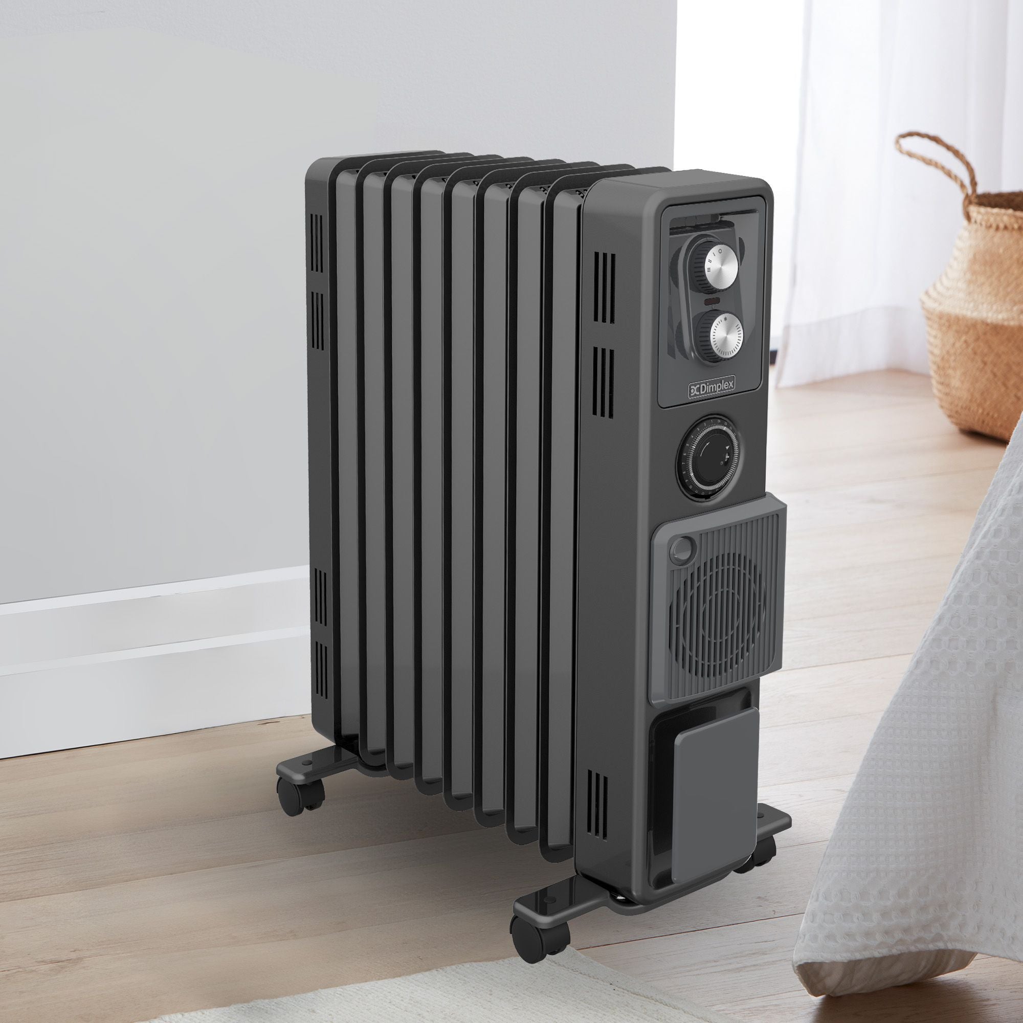 Dimplex Oil Free 2.4kW Column Heater w/ Turbo Fan and Timer in Black
