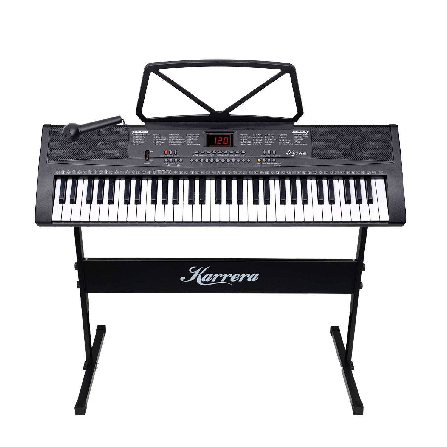 Musical Keyboards: Karrera 61-Key Electronic Piano Keyboard 75cm with Stand - Black