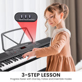 Musical Keyboards: Karrera 61-Key Electronic Piano Keyboard 75cm with Stand - Black
