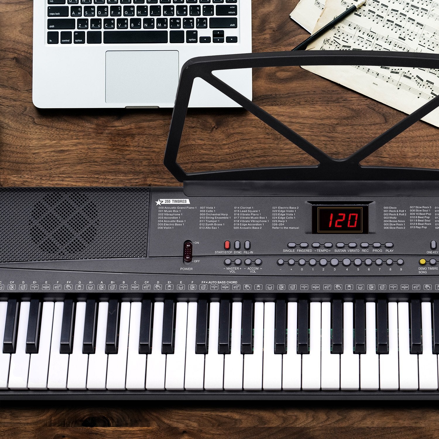 Musical Keyboards: Karrera 61-Key Electronic Piano Keyboard 75cm with Stand - Black