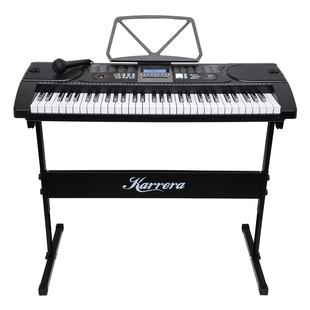 Musical Keyboards: Karrera 61 Keys Electronic Keyboard Piano with Stand - Black