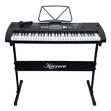 Musical Keyboards: Karrera 61 Keys Electronic Keyboard Piano with Stand - Black